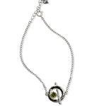 Load image into Gallery viewer, Silver Bracelet with Peridot in Circular Design