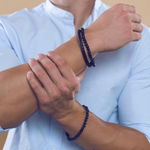 Load image into Gallery viewer, Lava leather and polished crystal bracelet