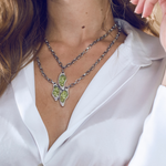 Load image into Gallery viewer, Double peridot pendant