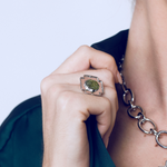 Load image into Gallery viewer, Peridot cross adaptable ring
