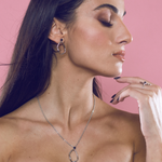 Load image into Gallery viewer, Silver and lava earring