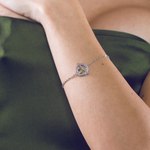 Load image into Gallery viewer, Silver Bracelet with Peridot in Circular Design