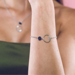 Load image into Gallery viewer, Silver wooden palm tree circle bracelet