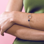 Load image into Gallery viewer, Silver and lava bracelet