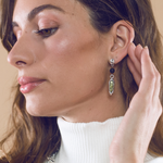 Load image into Gallery viewer, Peridot and lava earring