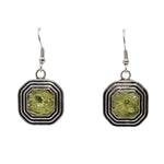 Load image into Gallery viewer, Peridot square earring