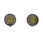 Load image into Gallery viewer, Round peridot clip earring