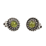 Load image into Gallery viewer, Round peridot clip earring