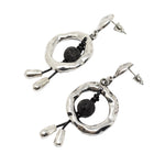 Load image into Gallery viewer, Two circle lava earring