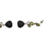 Load image into Gallery viewer, Lava and peridot earring