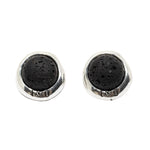 Load image into Gallery viewer, Small lava silver bath earrings