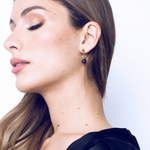 Load image into Gallery viewer, Olivine gold and silver plated steel earrings