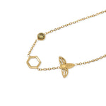 Load image into Gallery viewer, Gold plated olivine exagono steel bracelet