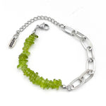 Load image into Gallery viewer, Pulsera olivina barroca y eslabones