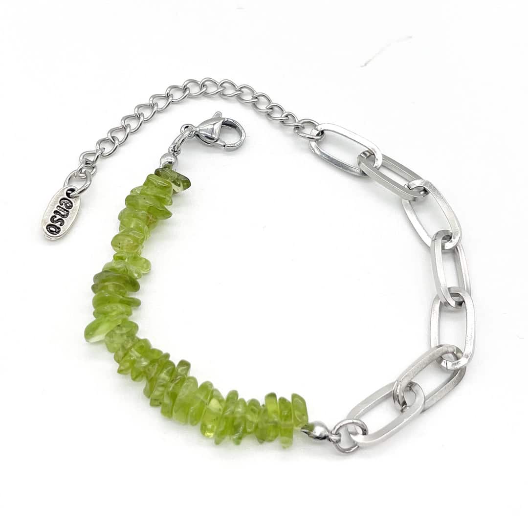 Pulsera olivina barroca y eslabones