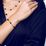 Load image into Gallery viewer, Gold plated steel bracelet with lava beads