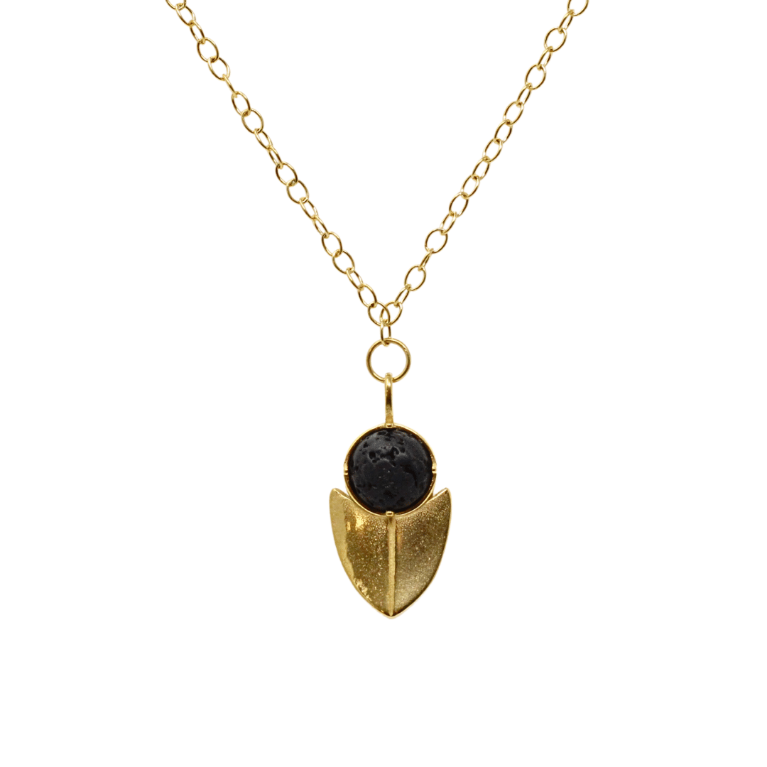 Lava spear gold plated steel bracelet