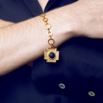 Load image into Gallery viewer, Lava cross gold plated steel bracelet
