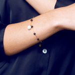Load image into Gallery viewer, Lava gold plated and pearl bracelet