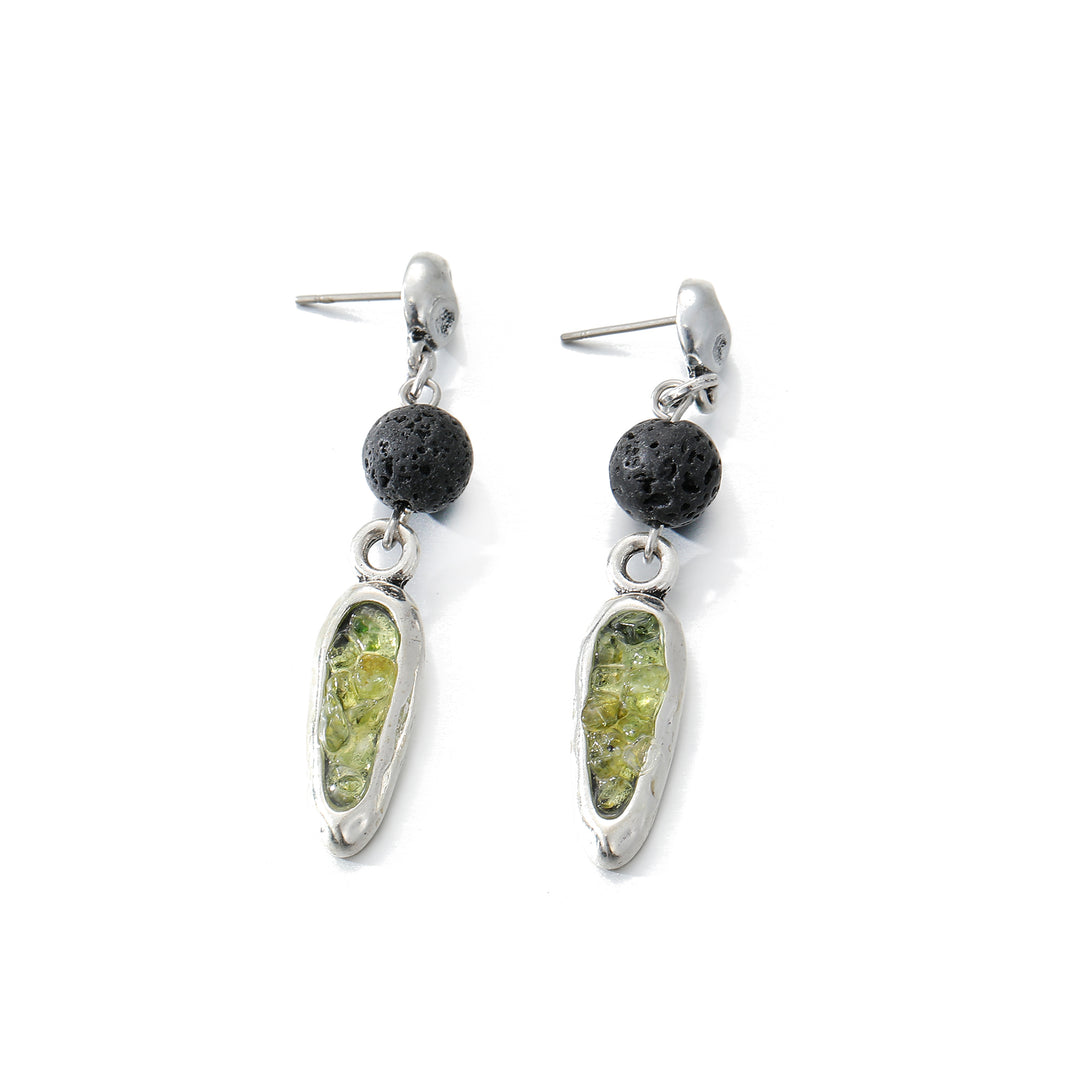 Pendiente olivina plata