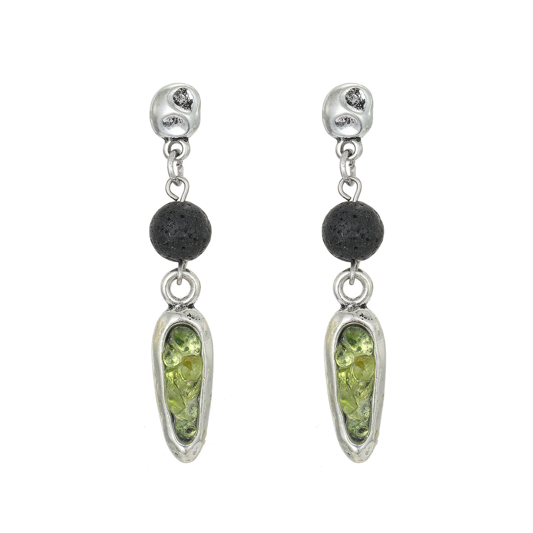 Pendiente olivina plata