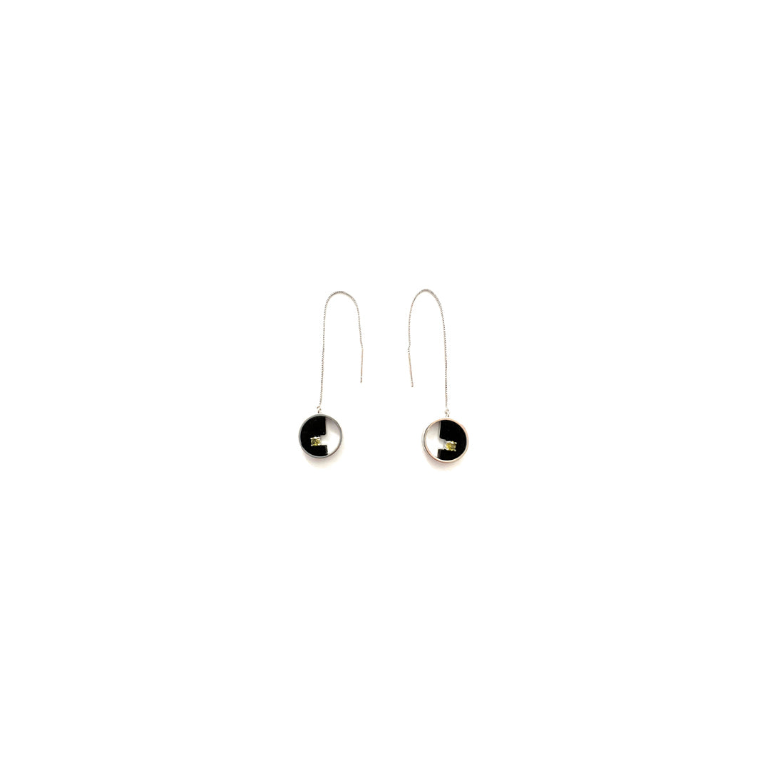 Silver and peridot earring set
