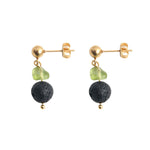 Load image into Gallery viewer, Olivine gold and silver plated steel earrings