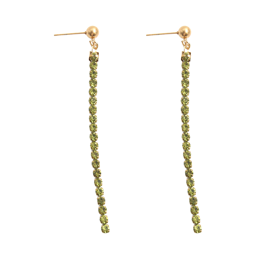 Pendientes acero baño oro olivinas