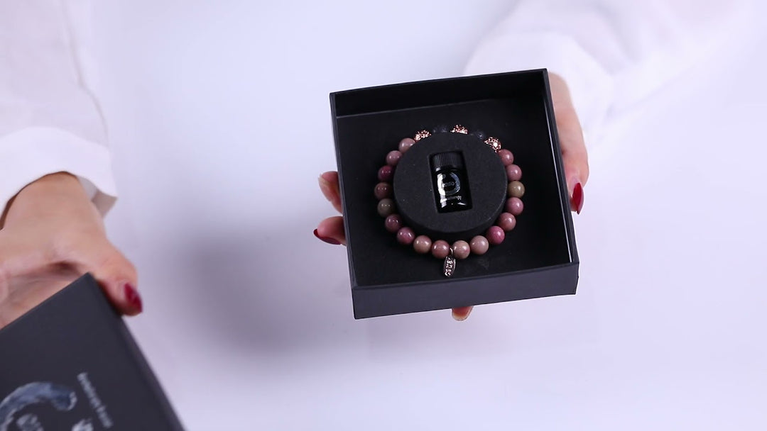 Pulsera Cuarcita Rosa con Aromaterapia