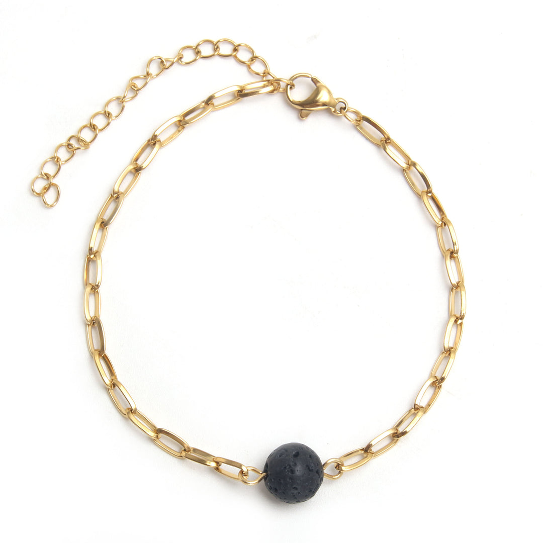  Pulsera acero baño oro lava