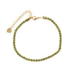 Load image into Gallery viewer,  Pulsera acero baño oro lava y olivinas