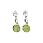 Load image into Gallery viewer, Long circle peridot zamak earring