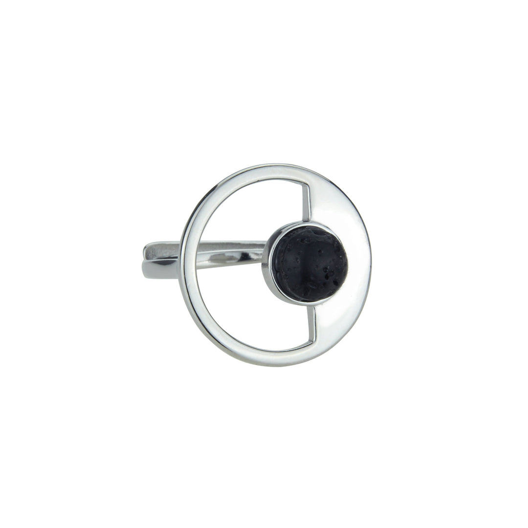 Anillo plata circulo lava