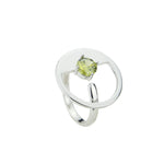 Load image into Gallery viewer, Anillo plata olivina circulo