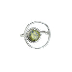 Load image into Gallery viewer, Anillo plata olivina circulo doble