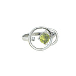 Load image into Gallery viewer, Anillo plata olivina circulo doble 2