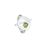 Load image into Gallery viewer, Anillo plata olivina circulo palito