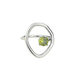 Load image into Gallery viewer, Anillo plata olivina engarzada