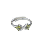 Load image into Gallery viewer, Anillo plata olivina engarzada X