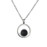 Load image into Gallery viewer, Colgante de plata y lava circulo