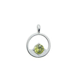 Load image into Gallery viewer, Colgante de plata y olivina circulo