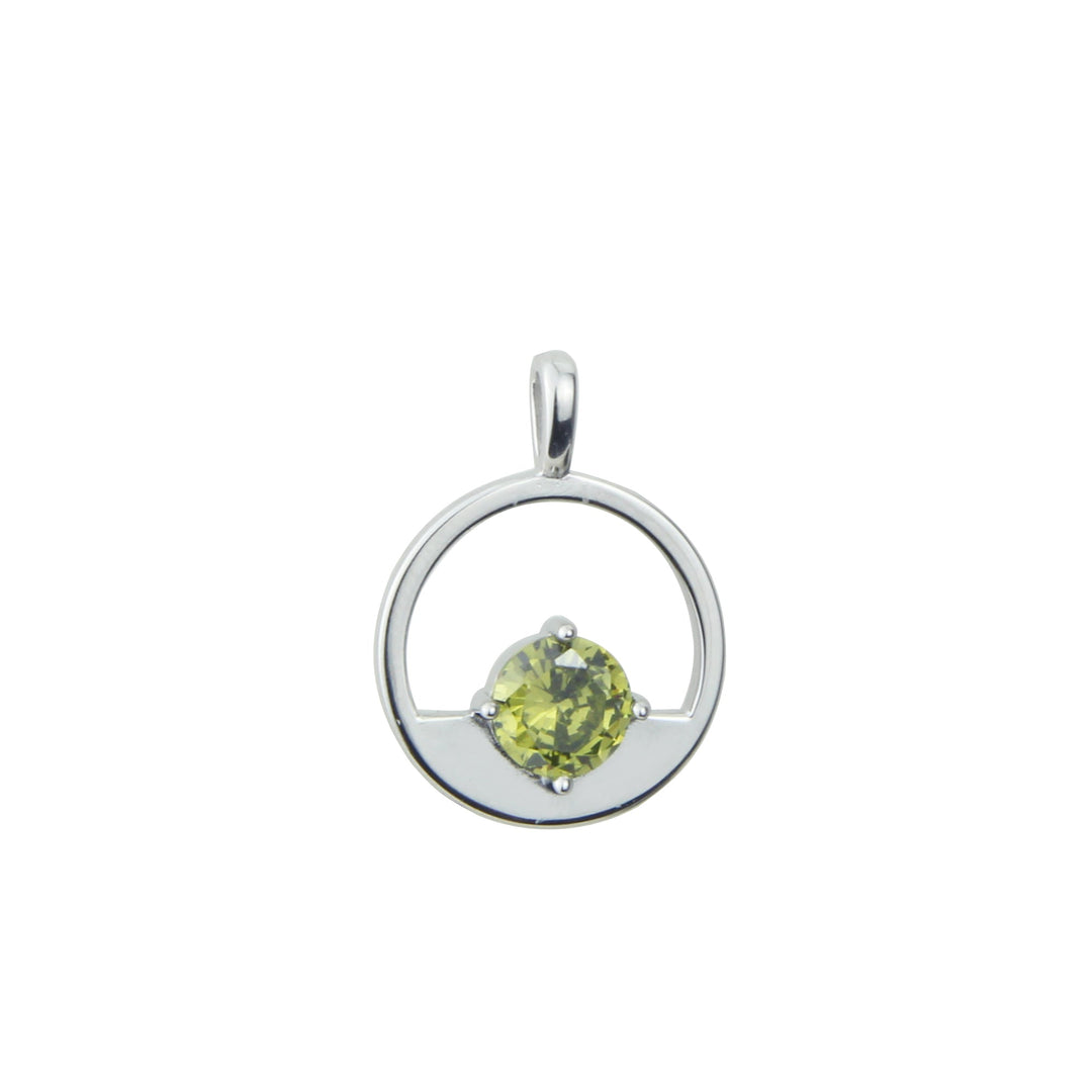 Colgante de plata y olivina circulo