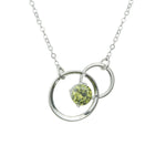 Load image into Gallery viewer, Colgante de plata y olivina circulo doble 2