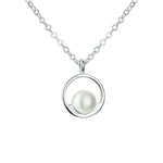 Load image into Gallery viewer, Colgante de plata y perla circulo