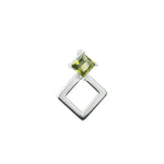 Load image into Gallery viewer, Colgante plata y olivina rombo 2