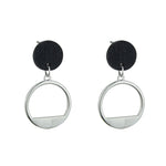 Load image into Gallery viewer, Pendiente de plata con madera de palmera oscura