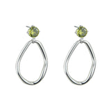 Load image into Gallery viewer, Pendiente de plata y olivina engarzada