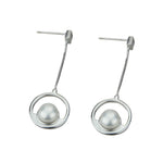 Load image into Gallery viewer,  Pendiente plata perla circulo