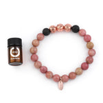 Load image into Gallery viewer,  Pulsera de Cuarcita Rosa con Aromaterapia