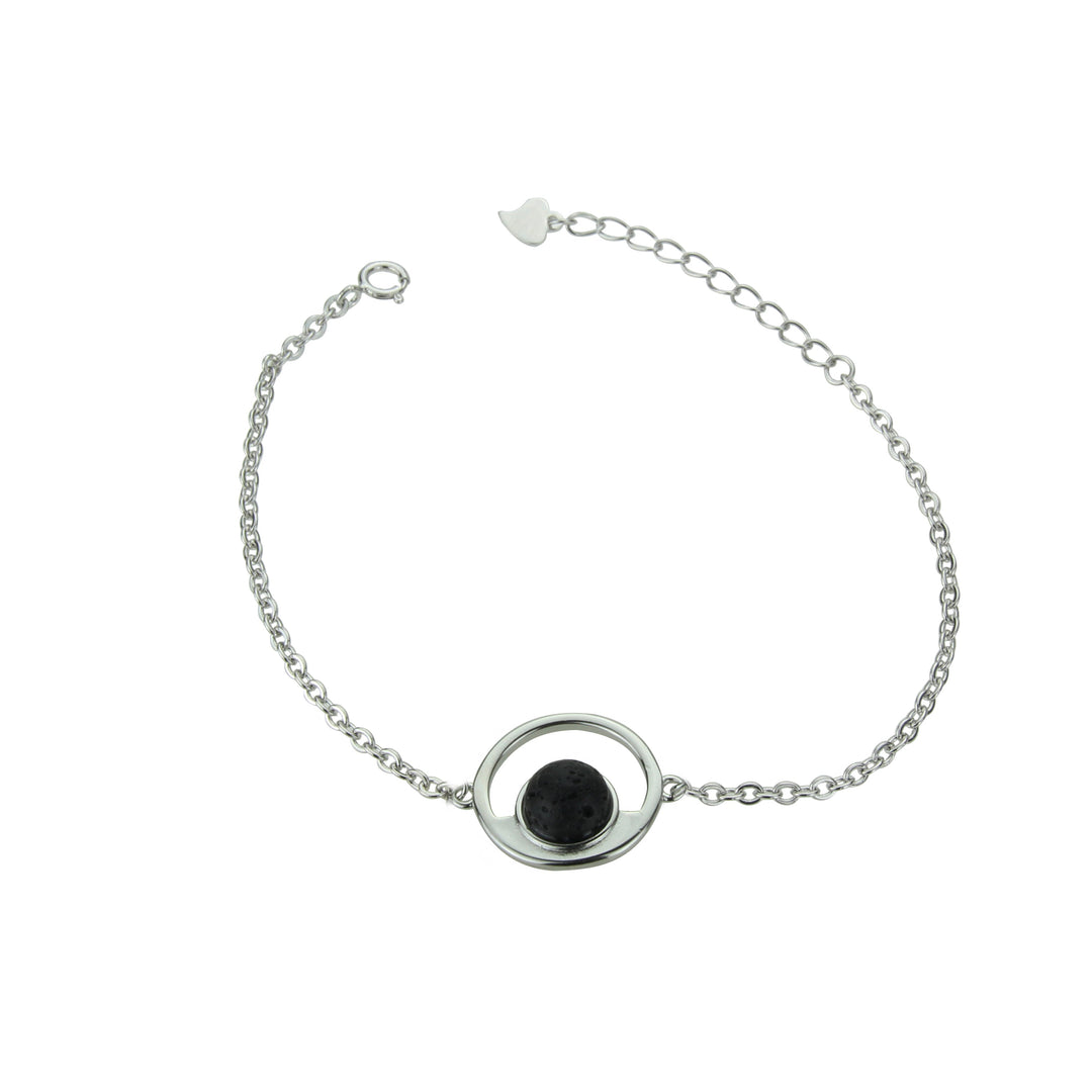 Pulsera de Plata con Círculo de Lava - ENSO